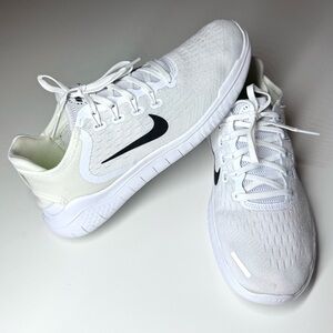 Nike Women’s Free RN 2018 Triple White Athletic Running Shoes Sneakers  Size-9.5